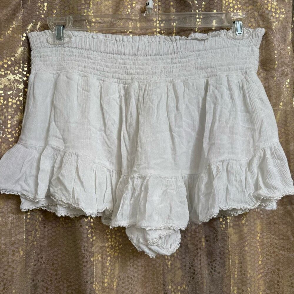 Aeropostale White High-Waisted Lace-Trim Flippy Skirt Skort XL